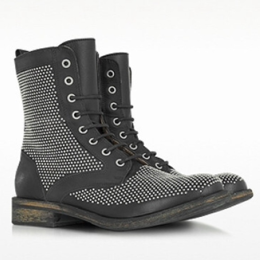 Lemare Italy unisex studded moto biker boots 36